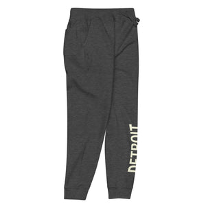 Detroit Champ Premium Unisex Fleece Sweatpants - Charcoal Heather / Soft Cream Sweatpants