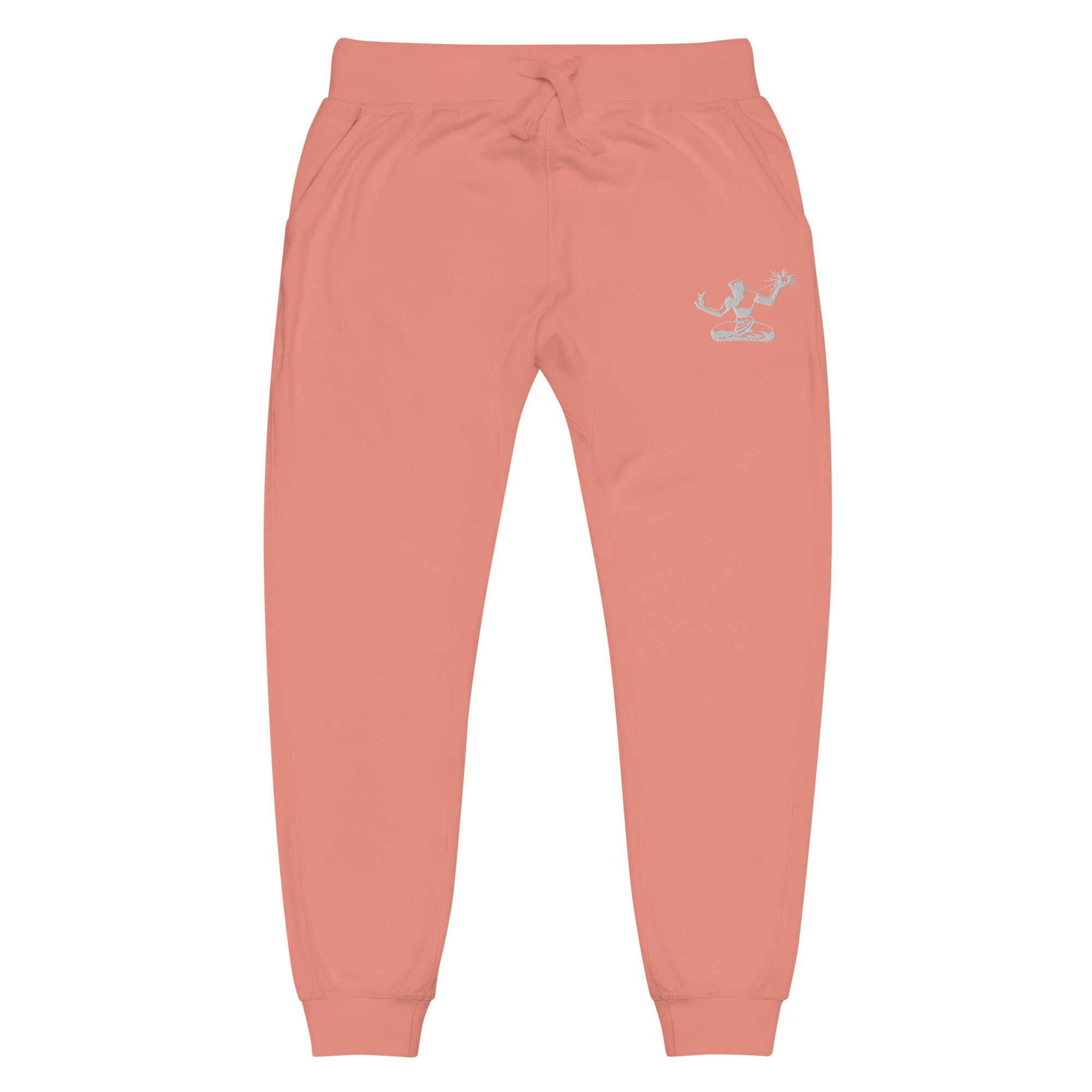 Spirit of Detroit Premium Embroidered Unisex Fleece Sweatpants - Mauve / White Sweatpants XS