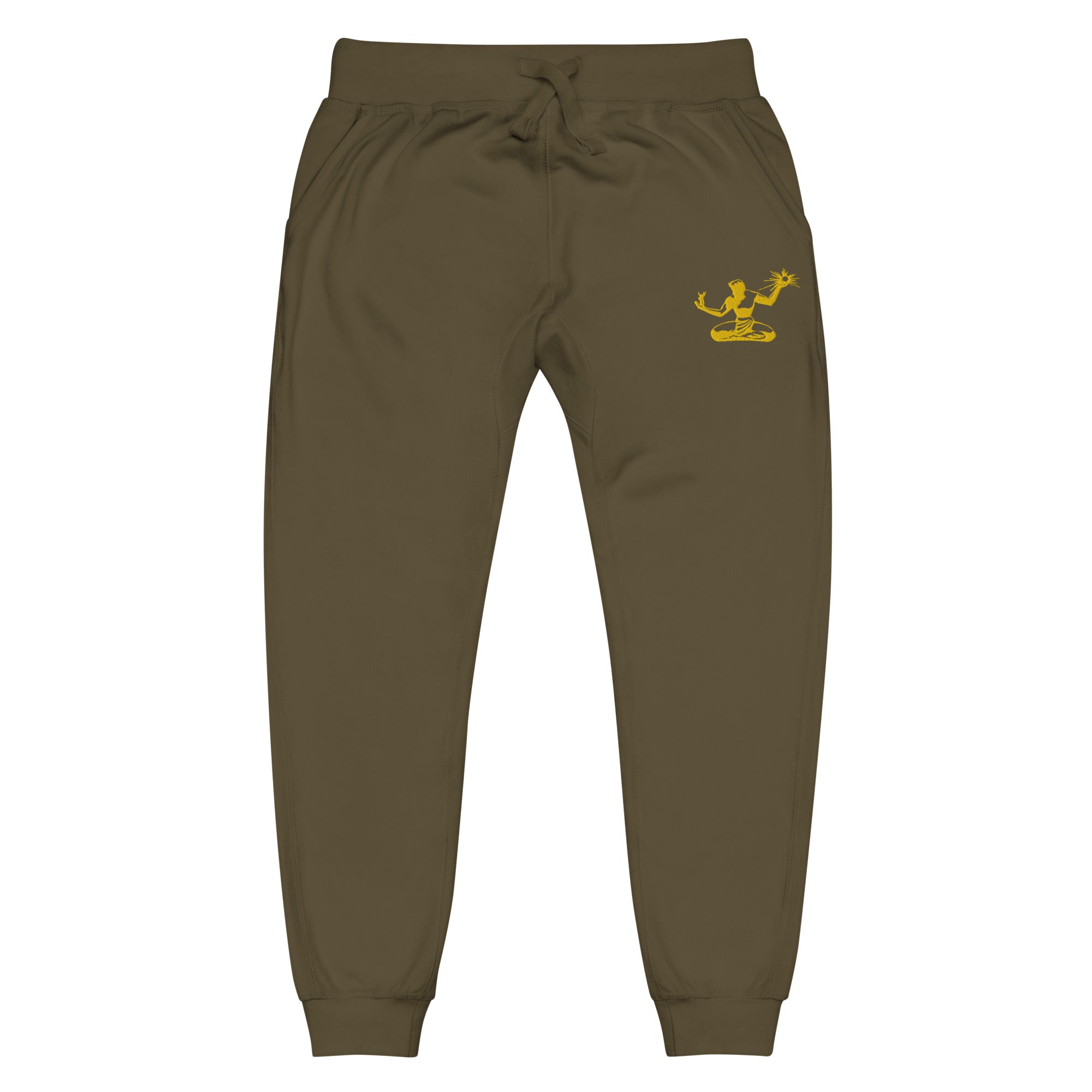 Spirit of Detroit Premium Embroidered Unisex Fleece Sweatpants - Green / Gold Sweatpants XS