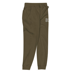 313 Premium Embroidered Unisex Fleece Sweatpants - Green / Gold Sweatpants