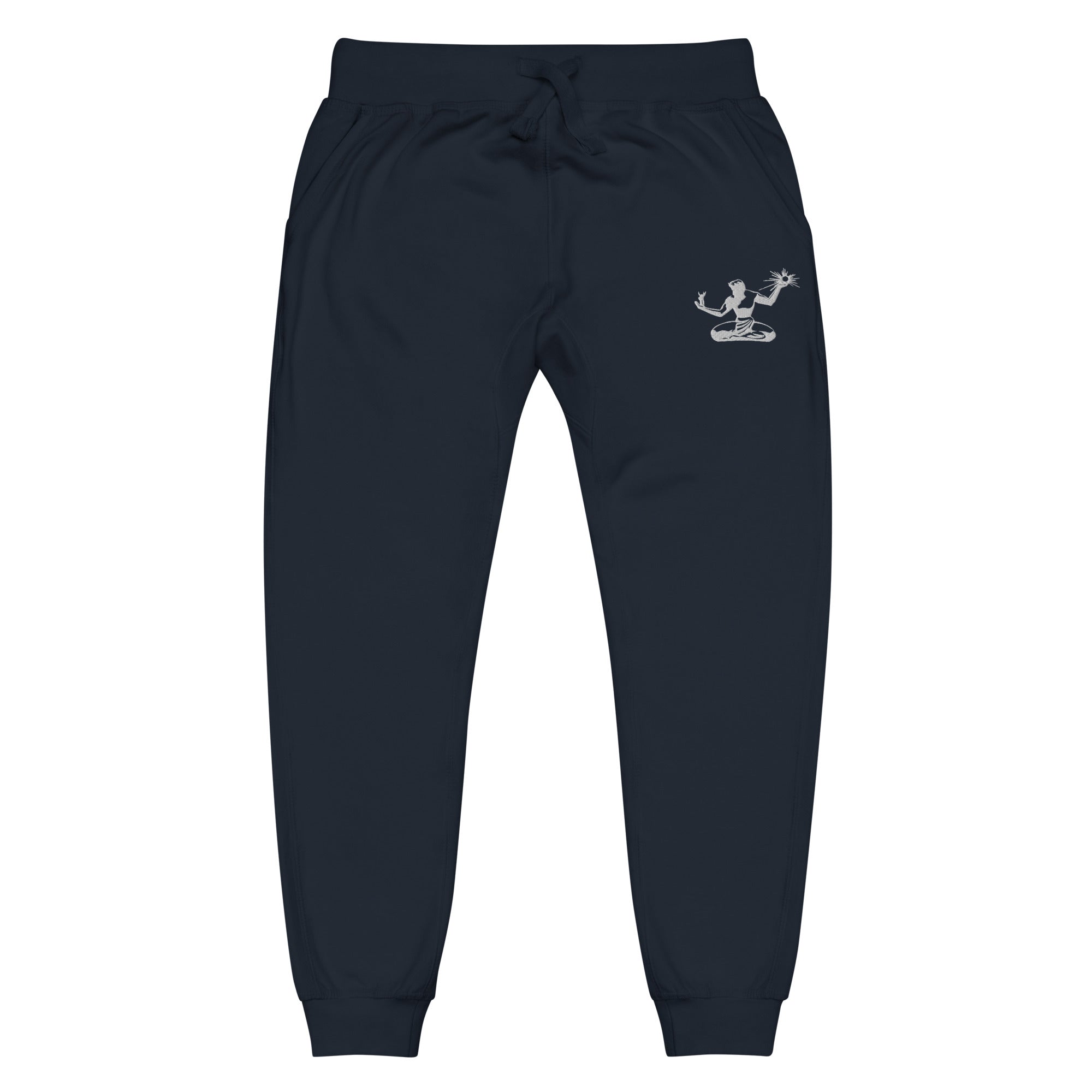 Spirit of Detroit Premium Embroidered Unisex Fleece Sweatpants - Navy / White Sweatpants XS