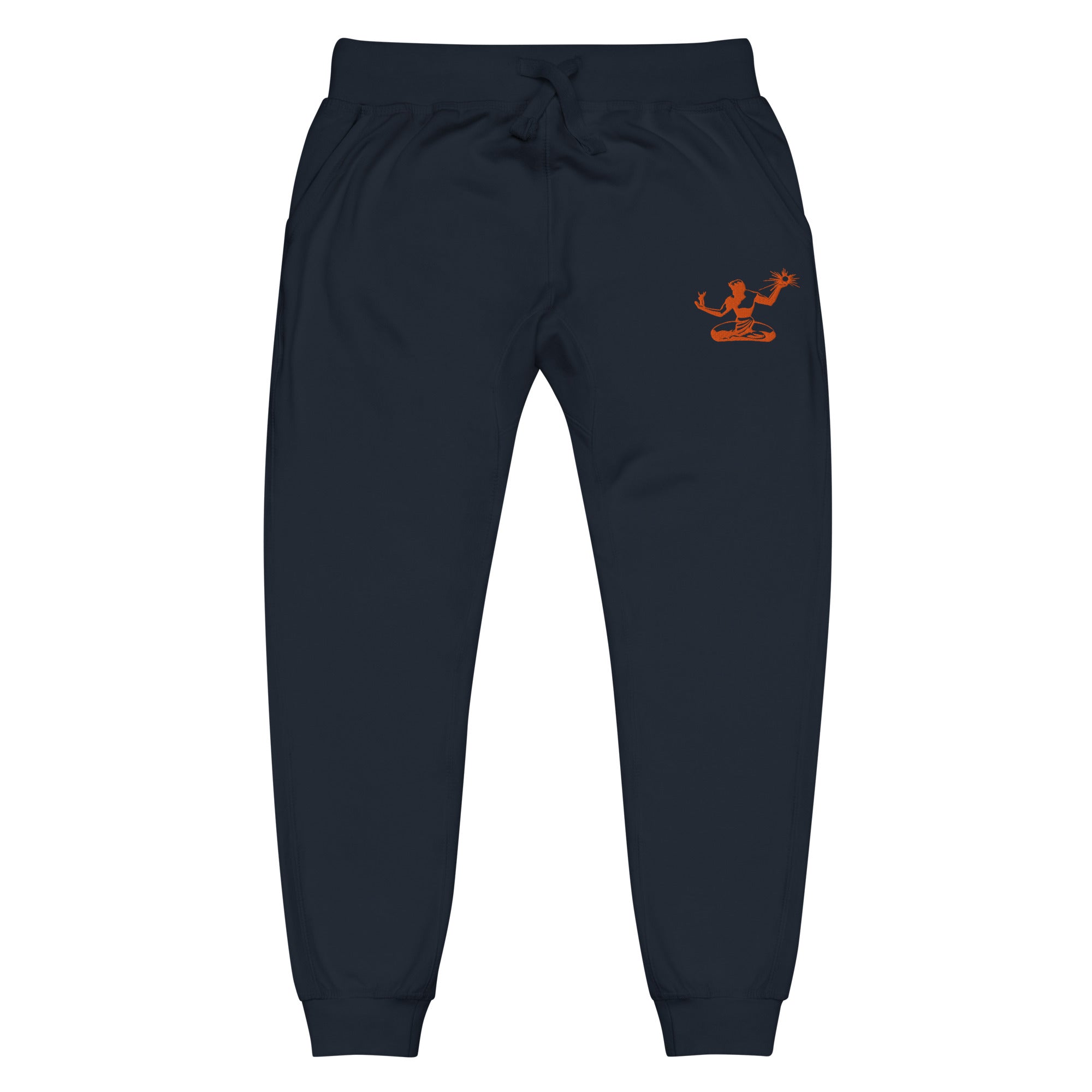 Spirit of Detroit Premium Embroidered Unisex Fleece Sweatpants - Navy / Orange Sweatpants XS