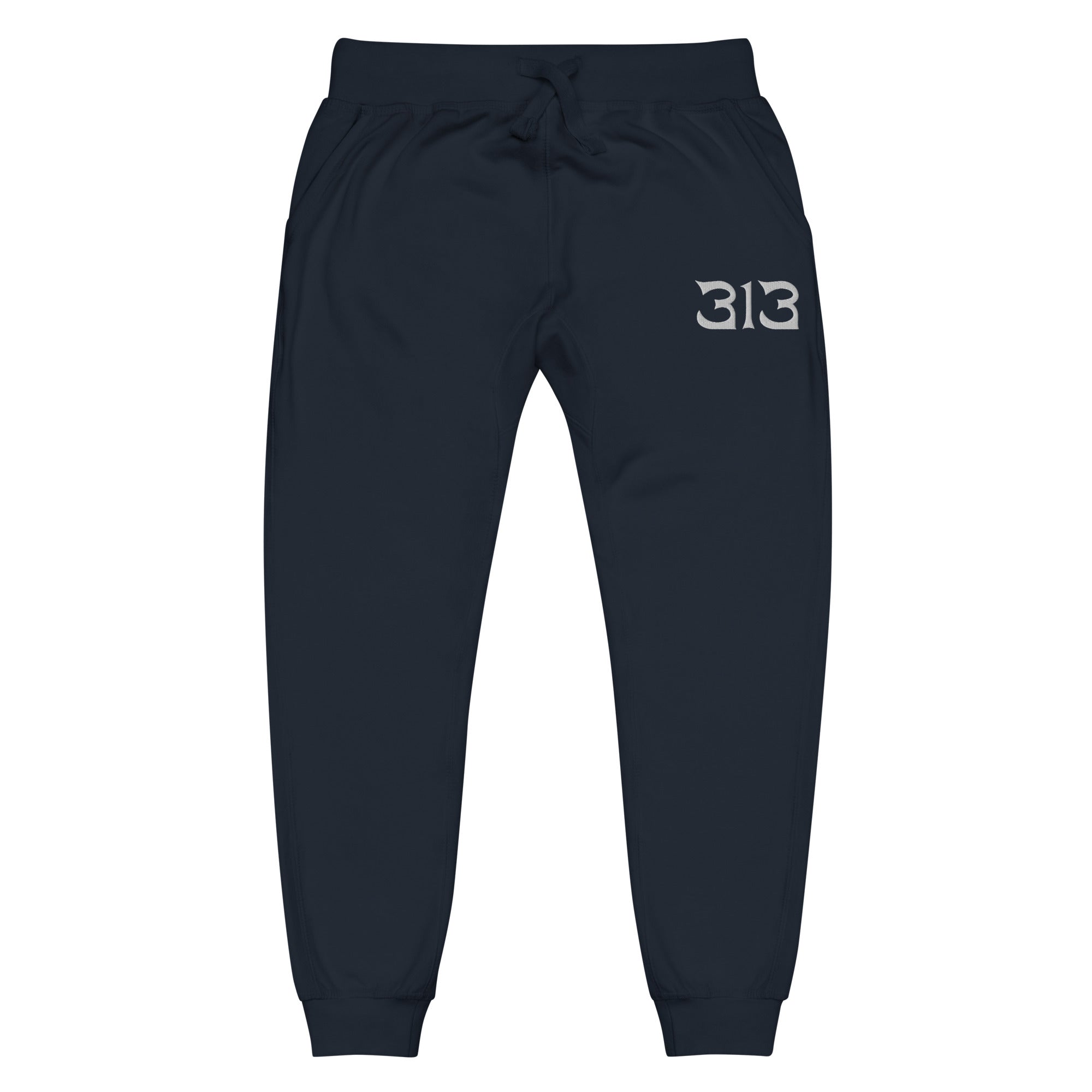 313 Nomad Embroidered Unisex Fleece Sweatpants - Navy / White Sweatpants XS