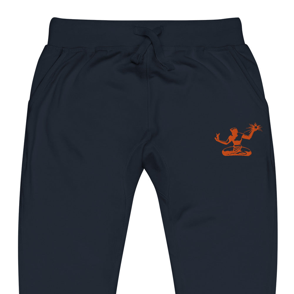 Spirit of Detroit Premium Embroidered Unisex Fleece Sweatpants - Navy / Orange Sweatpants