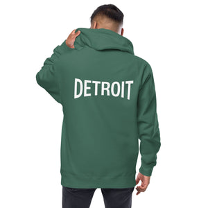 Detroit Champ Premium Unisex Fleece Zip Hoodie - Green / White hoodie