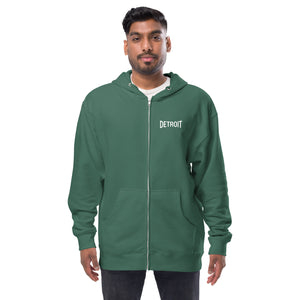 Detroit Champ Premium Unisex Fleece Zip Hoodie - Green / White hoodie