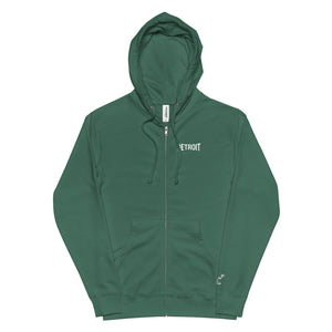 Detroit Champ Premium Unisex Fleece Zip Hoodie - Green / White hoodie