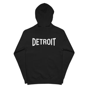 Detroit Champ Premium Unisex Fleece Zip Hoodie - Black / White Hoodie S