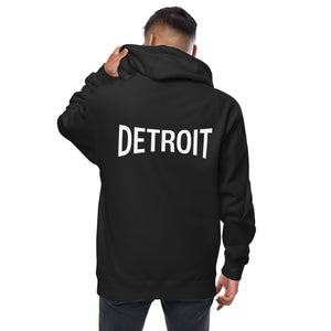 Detroit Champ Premium Unisex Fleece Zip Hoodie - Black / White Hoodie