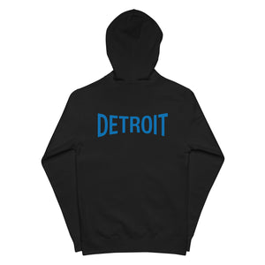 Detroit Champ Premium Unisex Fleece Zip Hoodie - Black / Blue hoodie