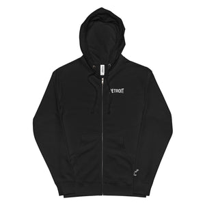 Detroit Champ Premium Unisex Fleece Zip Hoodie - Black / White Hoodie