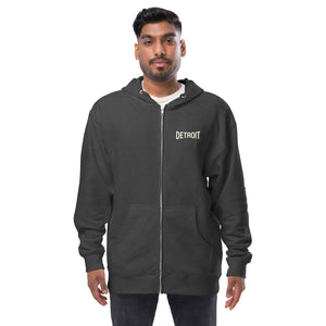 Detroit Champ Premium Unisex Fleece Zip Hoodie - Charcoal Heather Hoodie