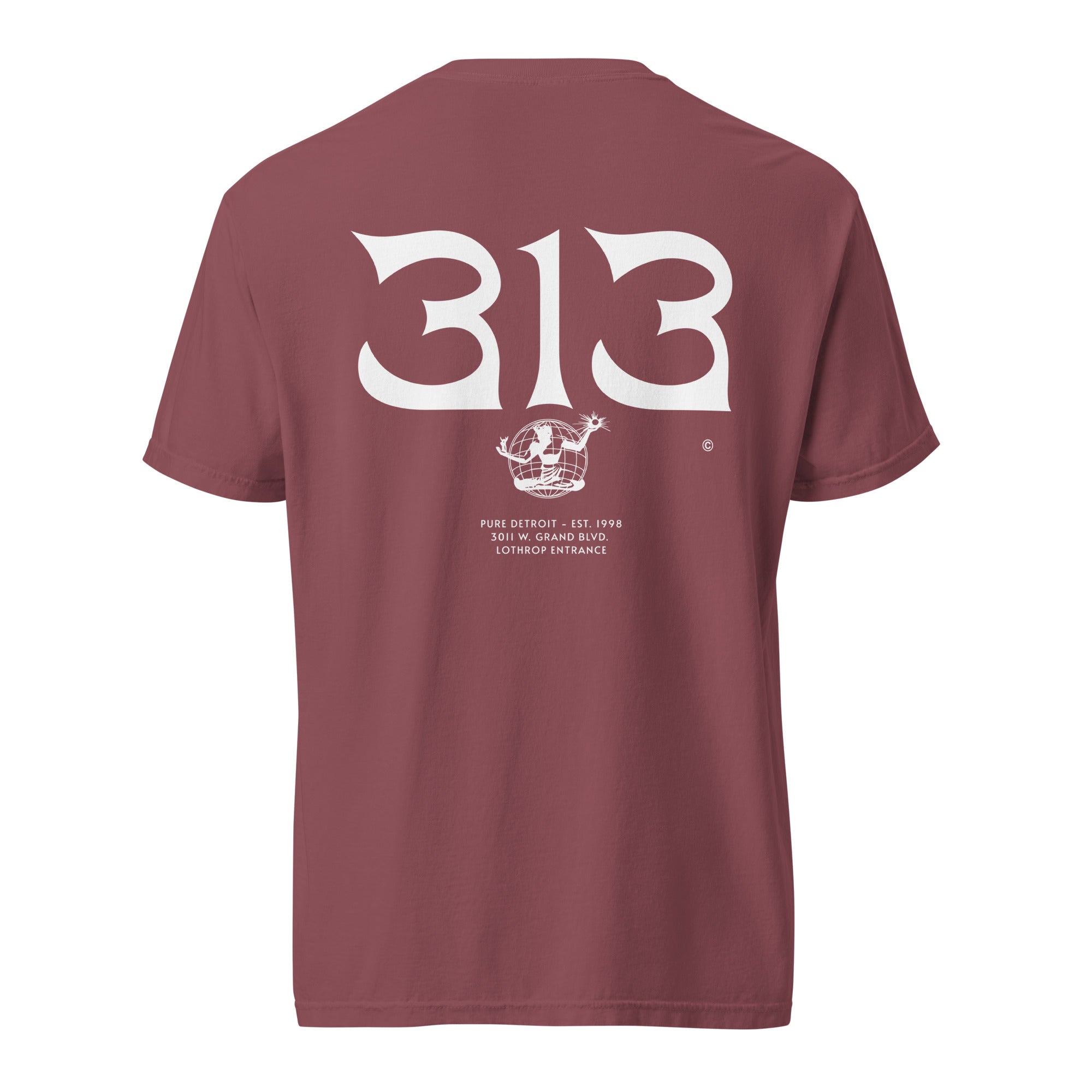 313 Nomad Unisex Garment-dyed Heavyweight T-shirt - Brick / White T-Shirt S