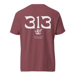 313 Nomad Unisex Garment-dyed Heavyweight T-shirt - Brick / White T-Shirt S