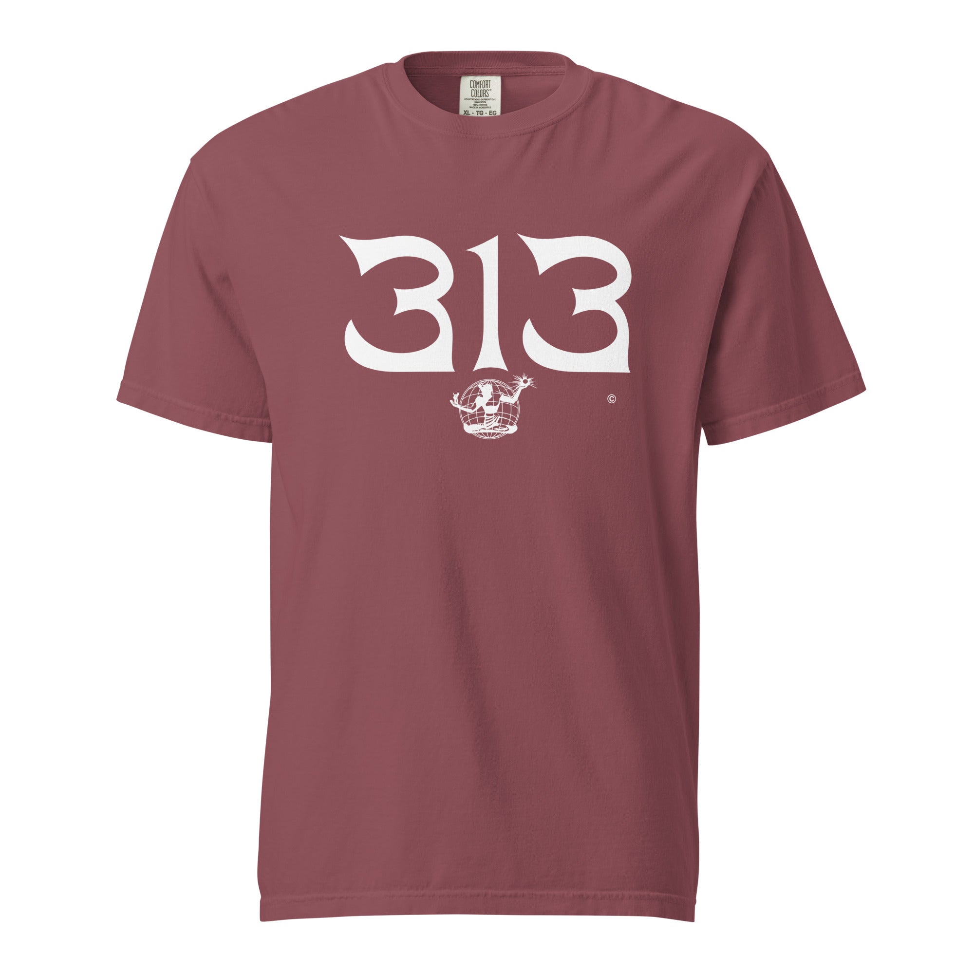313 Nomad Unisex Garment-dyed Heavyweight T-shirt - Brick / White T-Shirt