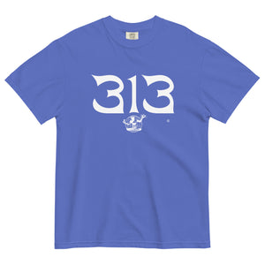 313 Nomad Unisex Garment-dyed Heavyweight T-shirt - Flow Blue / White T-Shirt S