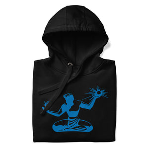 Spirit of Detroit Premium Pullover Unisex Hoodie - Black / Blue pullover hoodie