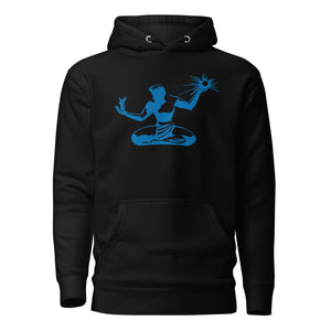 Spirit of Detroit Premium Pullover Unisex Hoodie - Black / Blue pullover hoodie