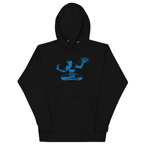 Spirit of Detroit Premium Pullover Unisex Hoodie - Black / Blue pullover hoodie