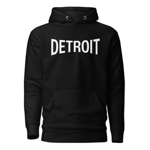 Detroit Champ Premium Pullover Unisex Hoodie - Black / White pullover hoodie S