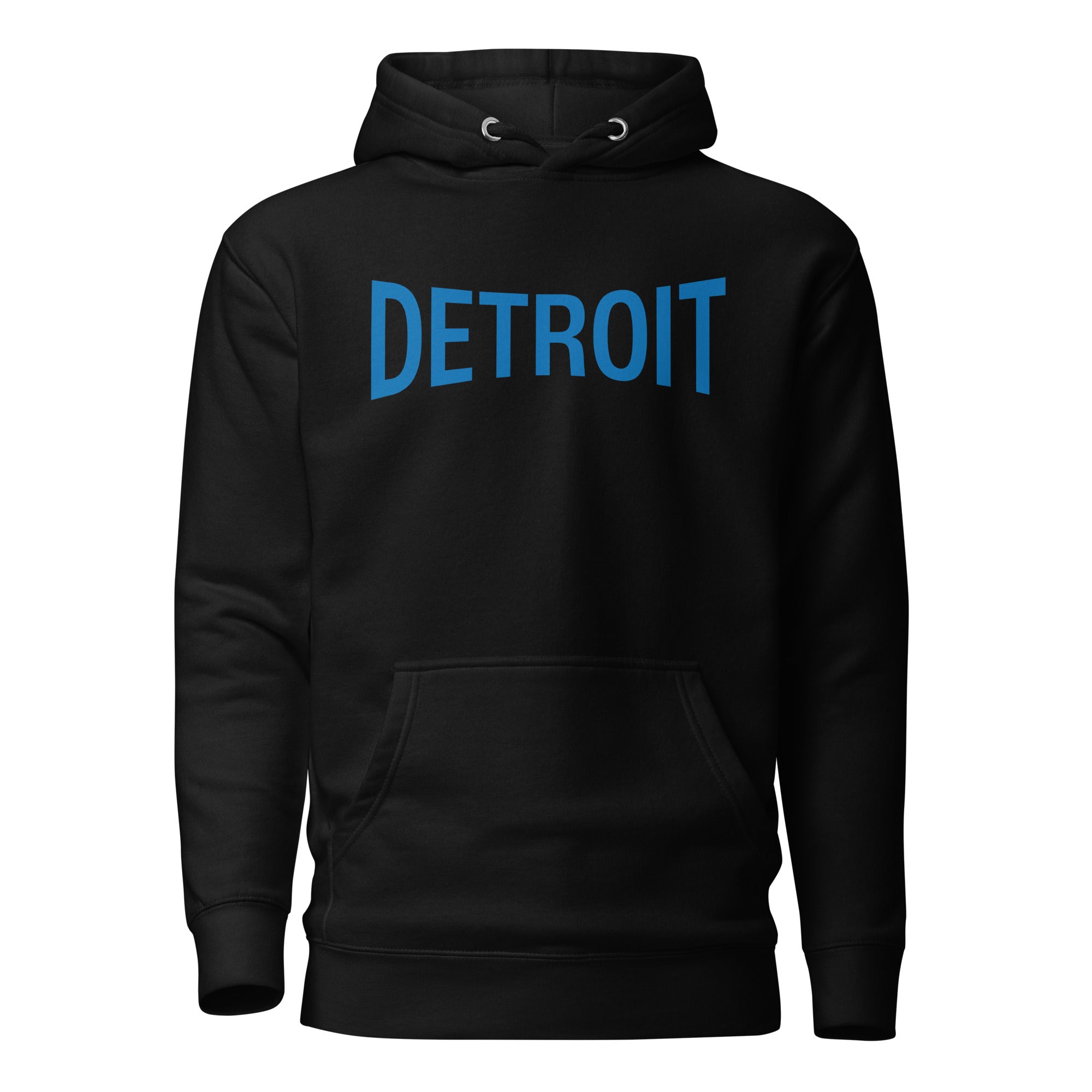 Detroit Champ Premium Pullover Unisex Hoodie - Black / Blue pullover hoodie S