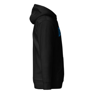 Detroit Champ Premium Pullover Unisex Hoodie - Black / Blue pullover hoodie