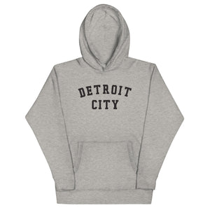 Detroit City Premium Pullover Unisex Hoodie - Athletic Gray / Black pullover hoodie