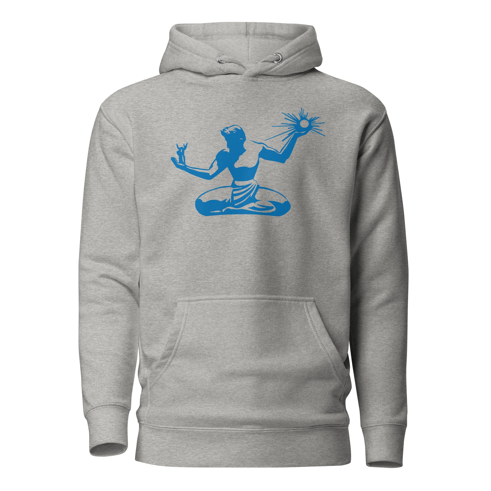 Spirit of Detroit Premium Pullover Unisex Hoodie - Athletic Gray / Blue pullover hoodie