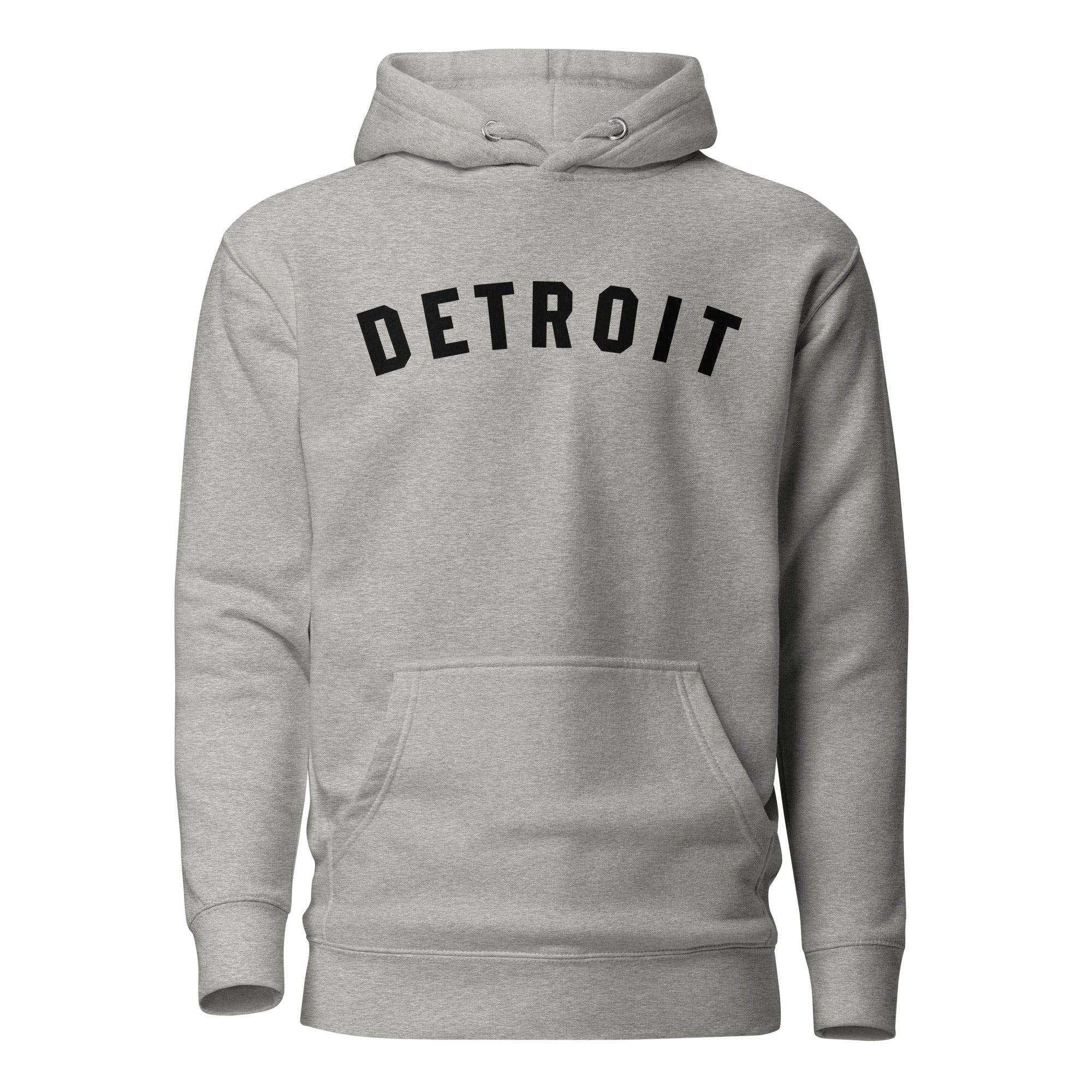 Detroit Classic Premium Pullover Unisex Hoodie - Athletic Gray / Black Hoodie S