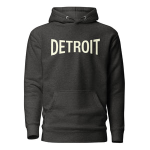 Detroit Champ Premium Pullover Unisex Hoodie - Charcoal Heather / Soft Cream pullover hoodie S