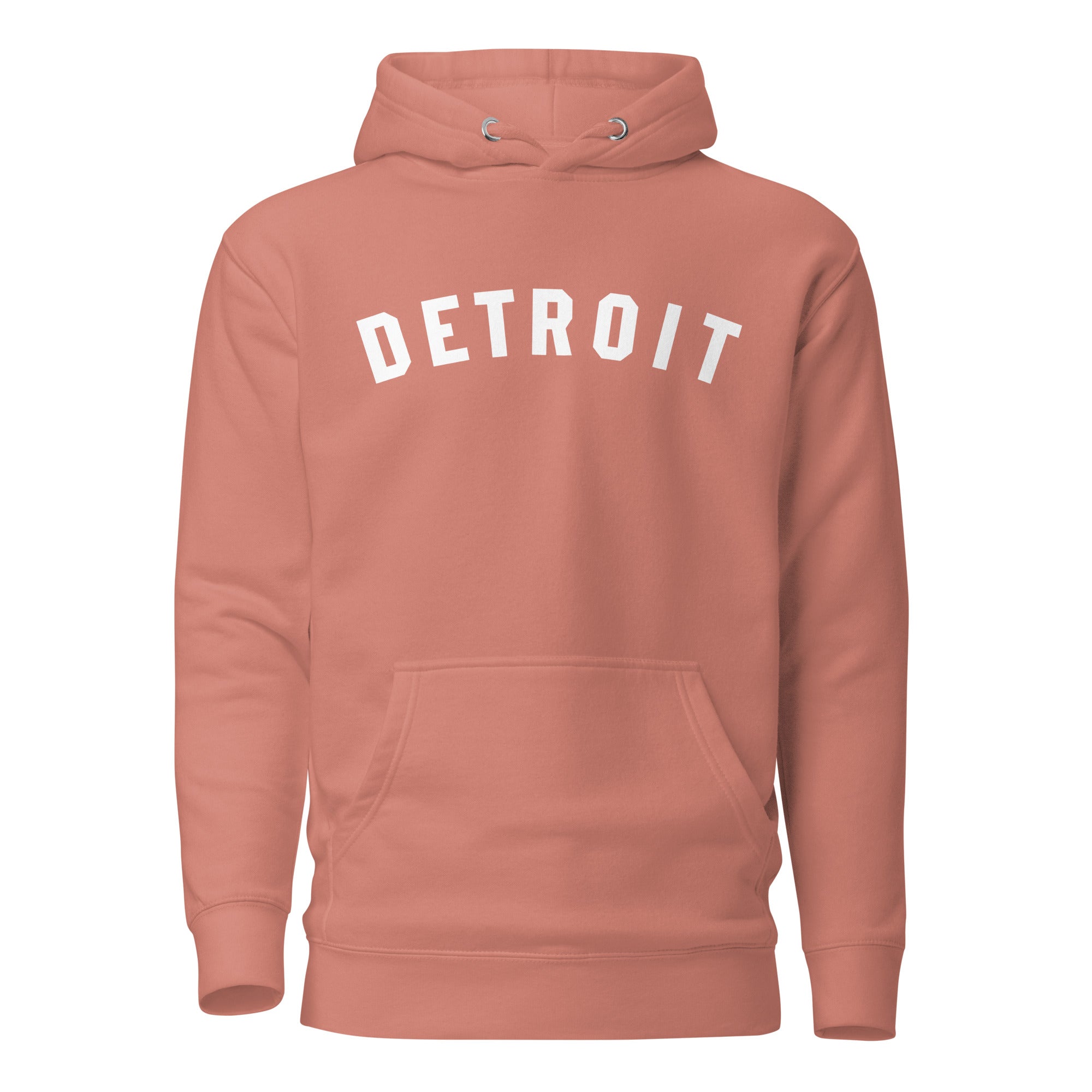 Detroit Classic Premium Pullover Unisex Hoodie - Mauve / White Hoodie S