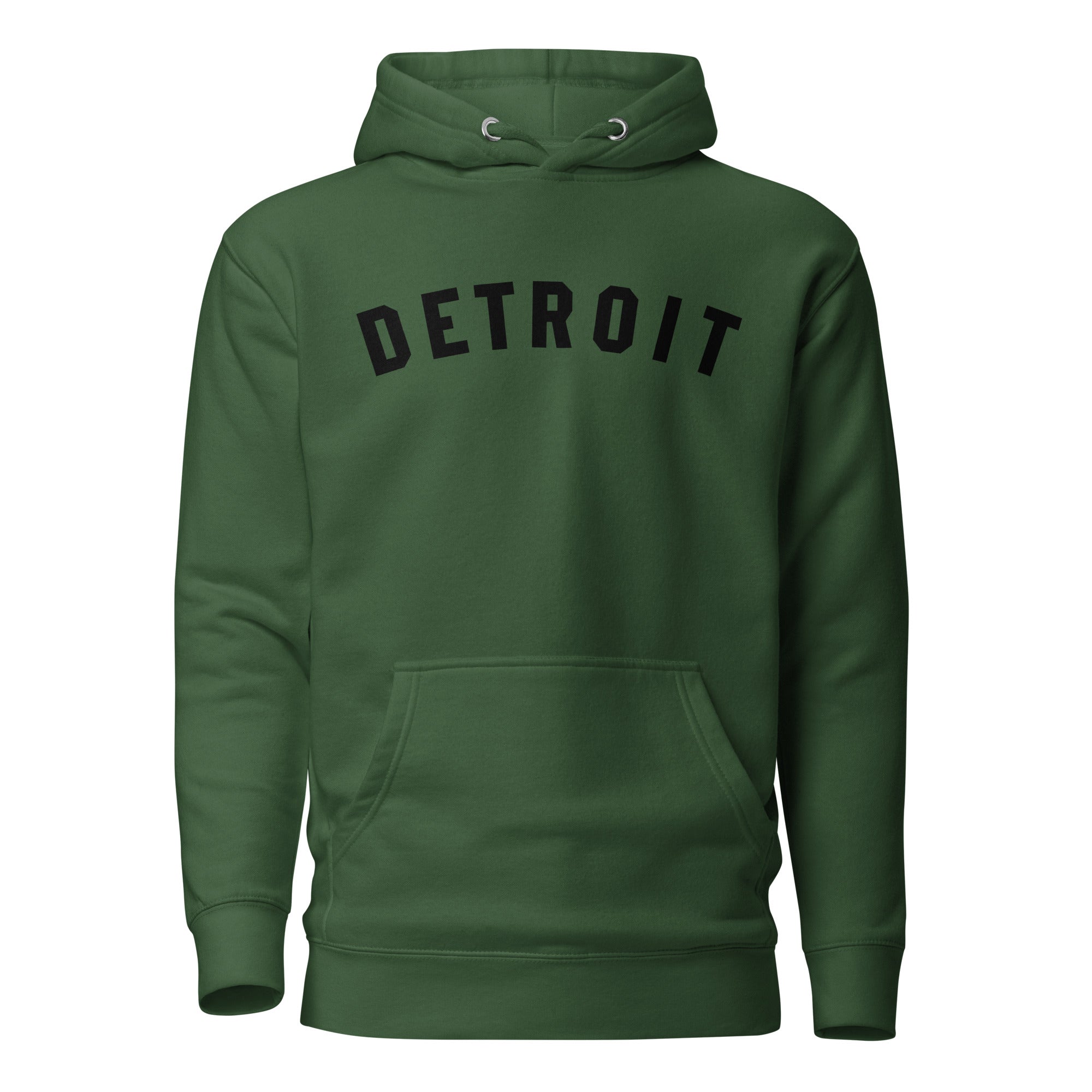 Detroit Classic Premium Pullover Unisex Hoodie - Green / Black Hoodie S