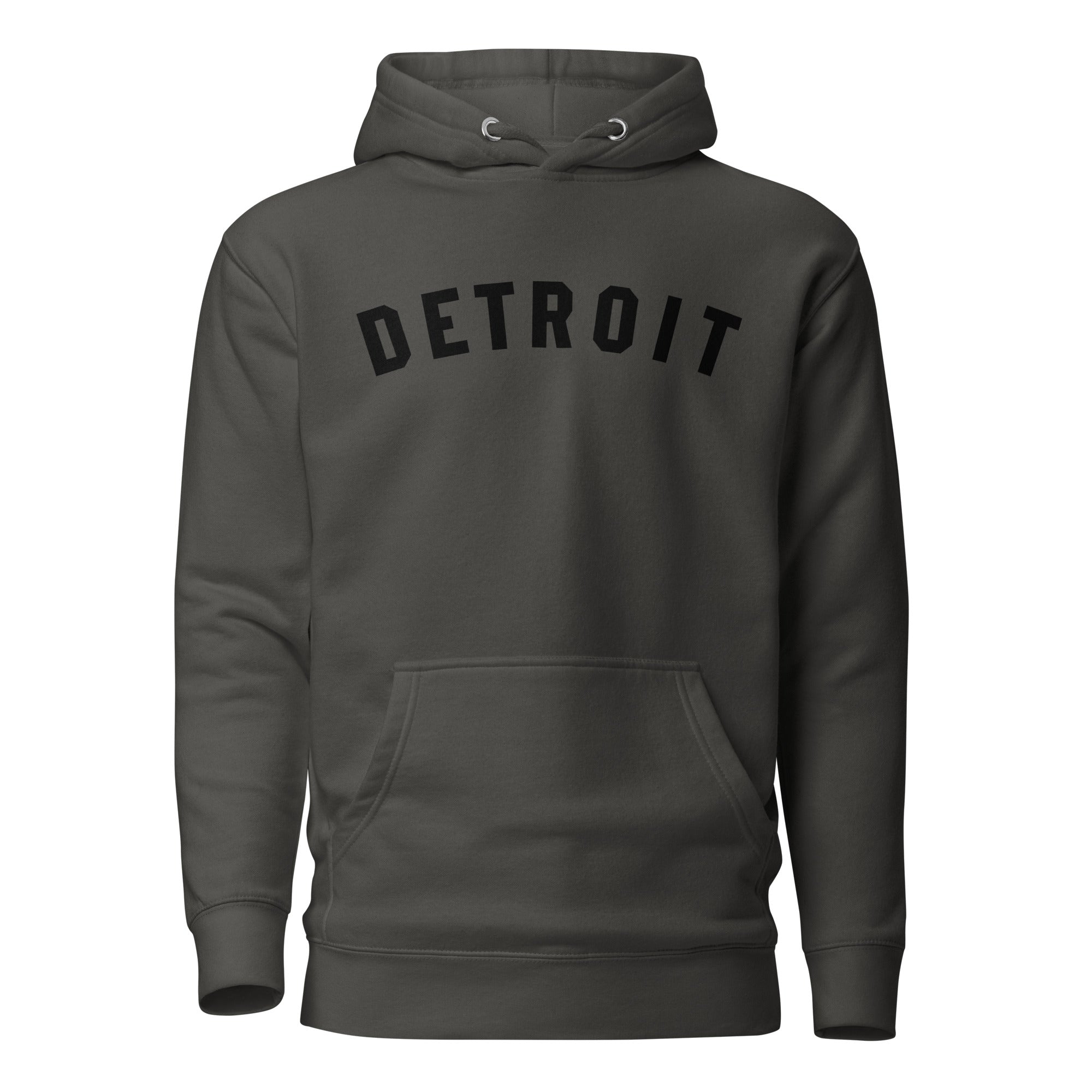 Detroit Classic Premium Pullover Unisex Hoodie - Vintage Black / Black Hoodie S