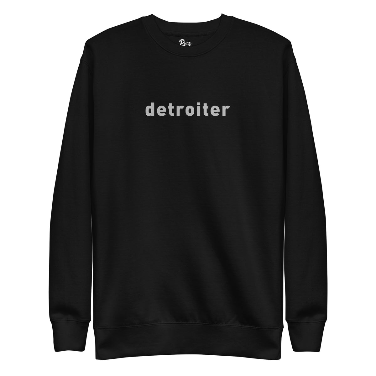 Detroiter Unisex Premium Sweatshirt - Black / Gray - Pure Detroit