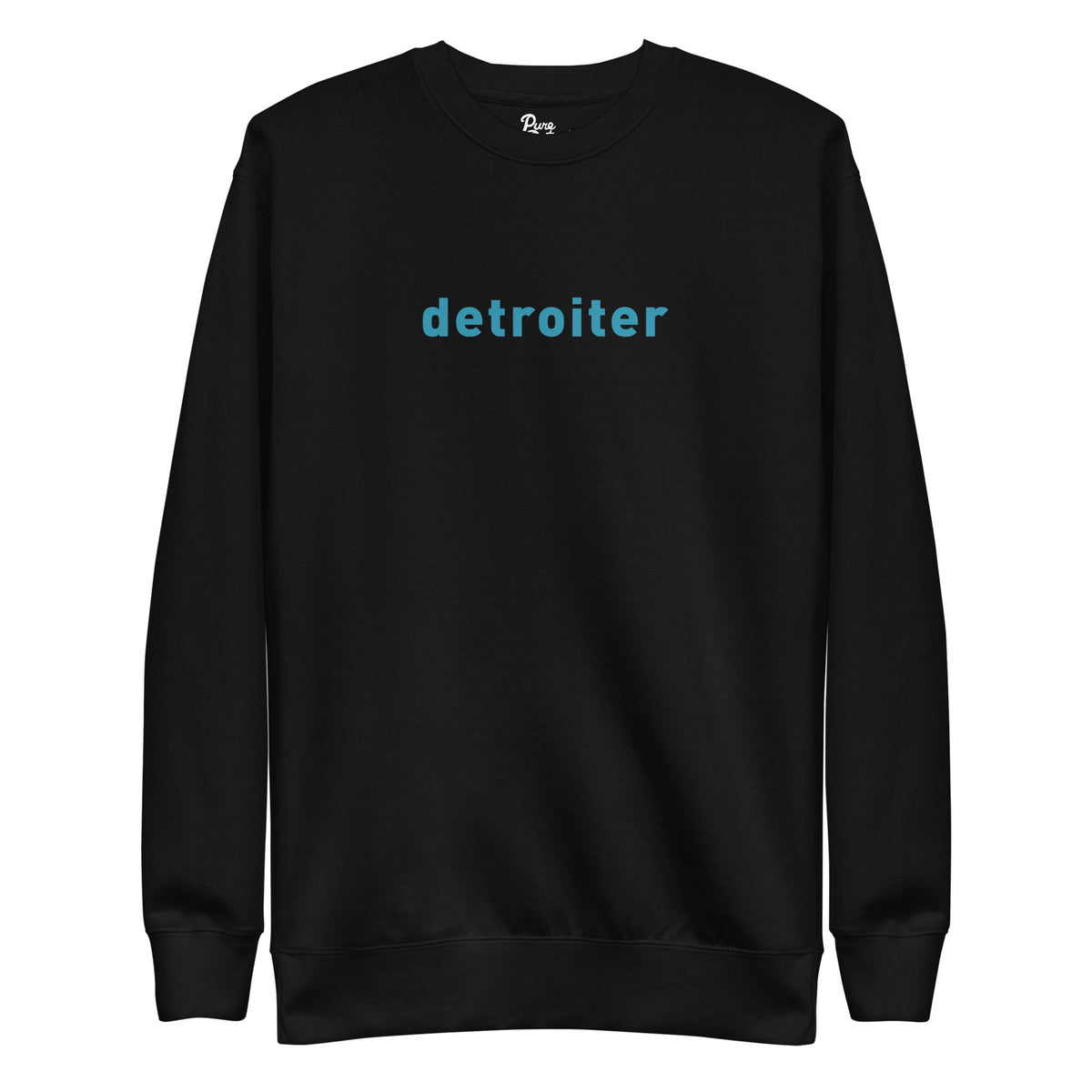 Detroiter Unisex Premium Sweatshirt - Black / Blue - Pure Detroit