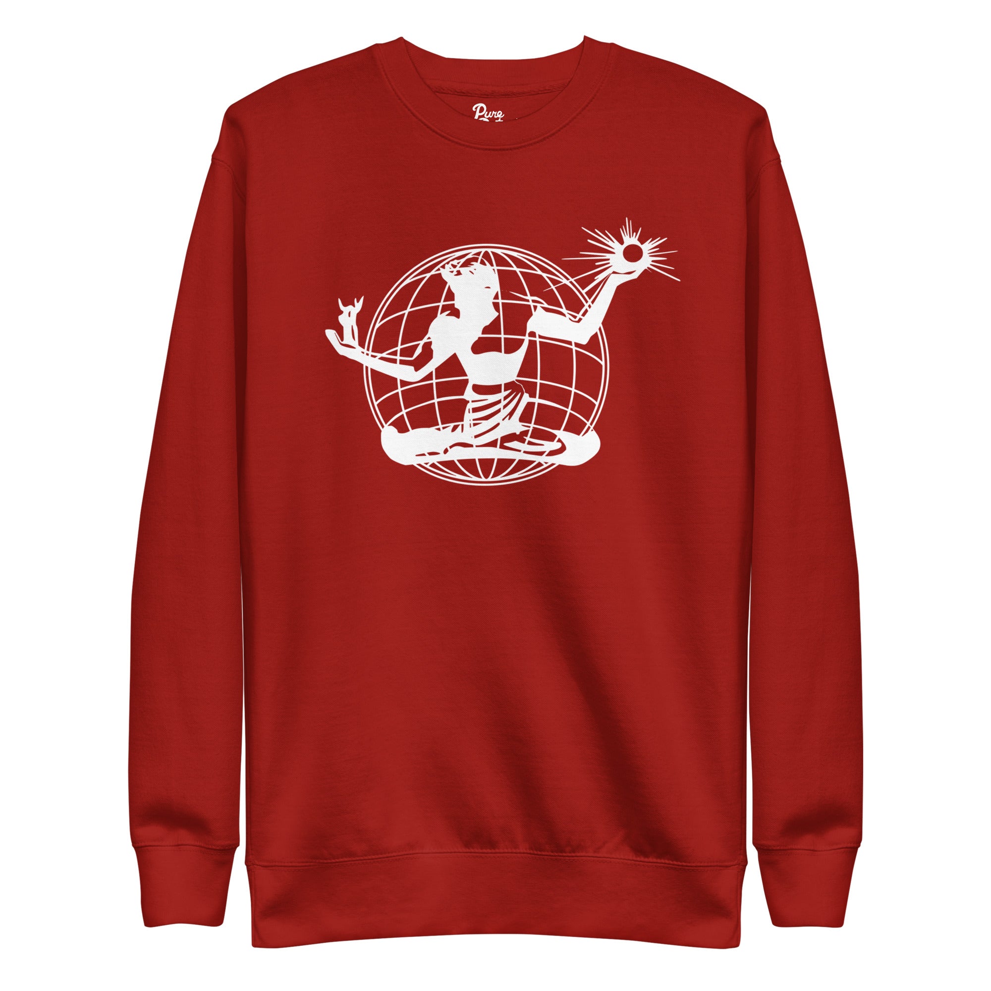 Spirit of Detroit Worldwide Premium Sweatshirt - Cardinal / White sweatshirt S