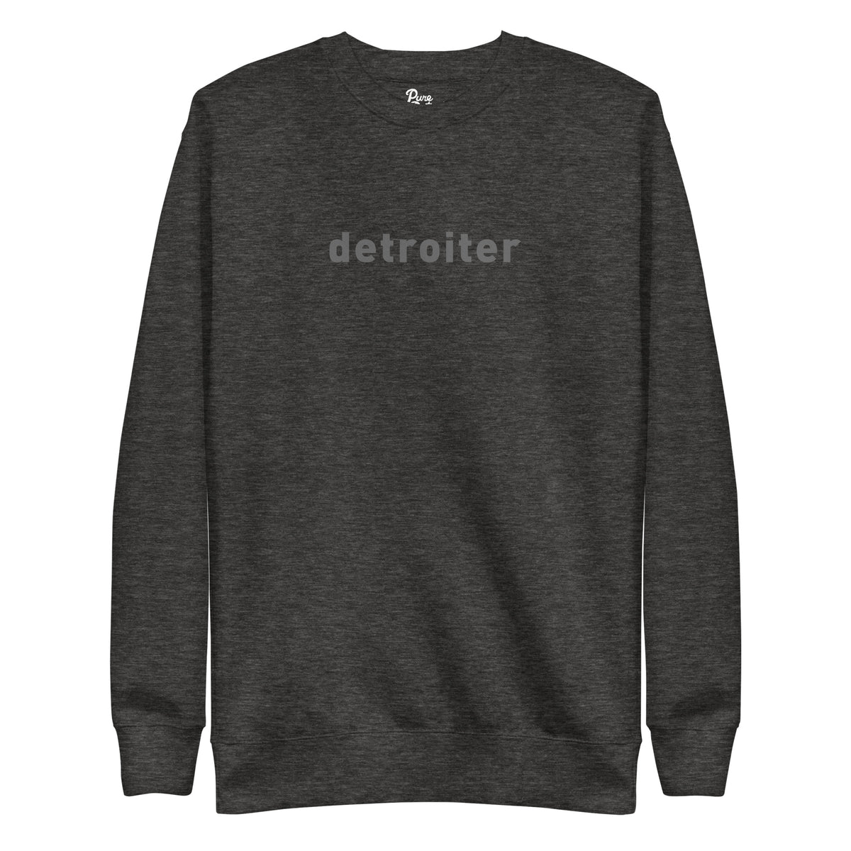 Detroiter Unisex Premium Sweatshirt - Charcoal Heather / Gray - Pure Detroit