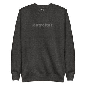Detroiter Unisex Premium Sweatshirt - Charcoal Heather / Gray - Pure Detroit