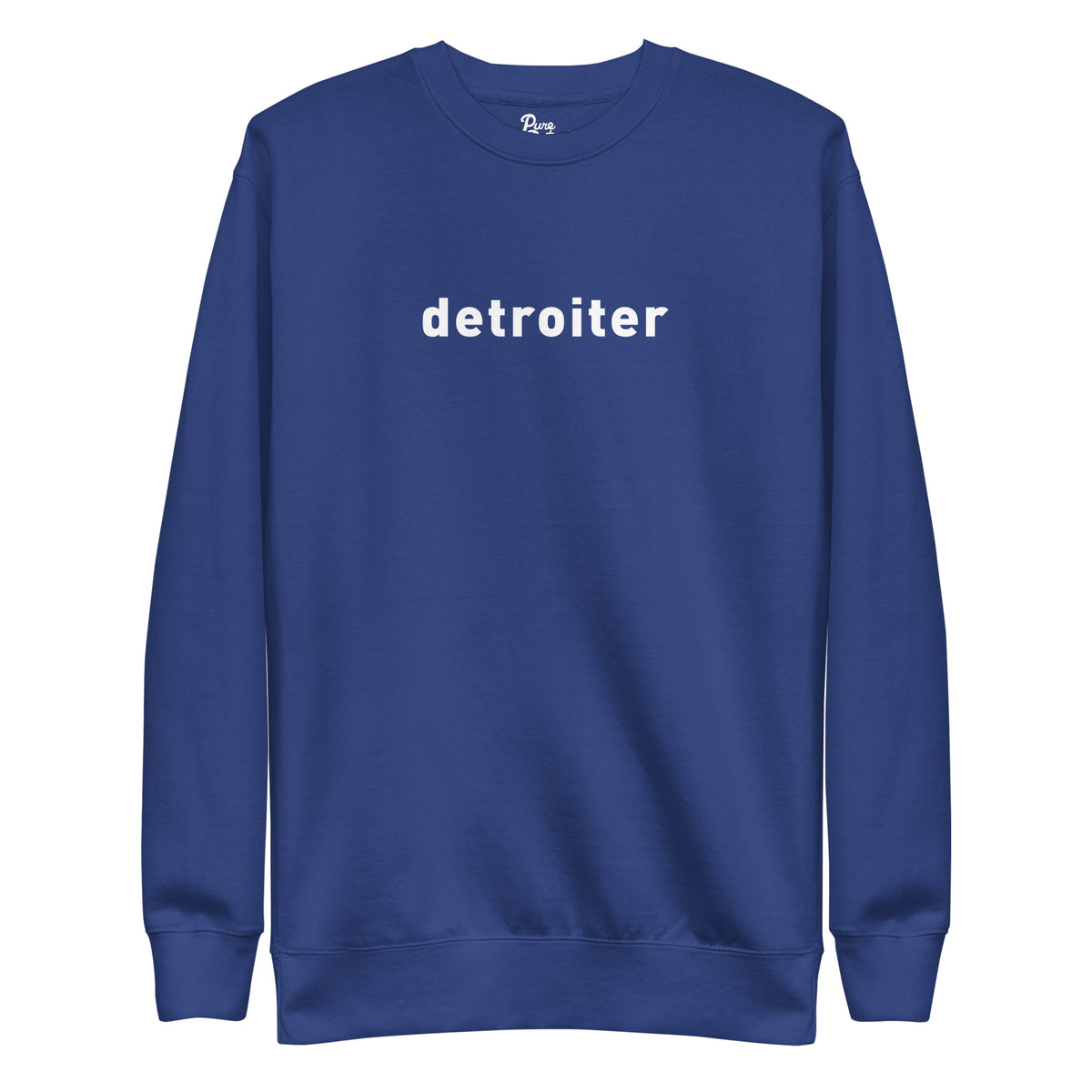 Detroiter Unisex Premium Sweatshirt - Royal / White - Pure Detroit