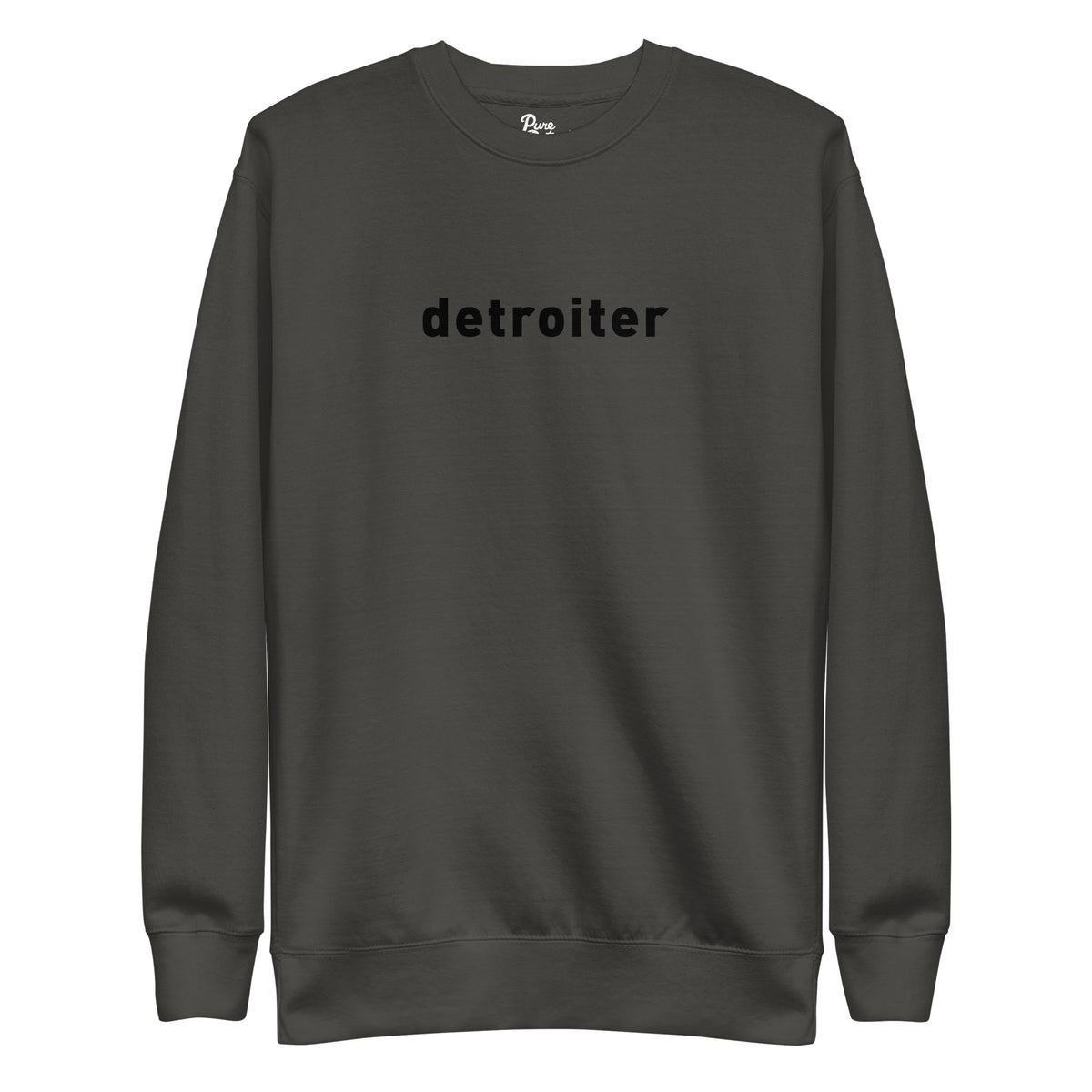 Detroiter Unisex Premium Sweatshirt - Vintage Black / Black - Pure Detroit