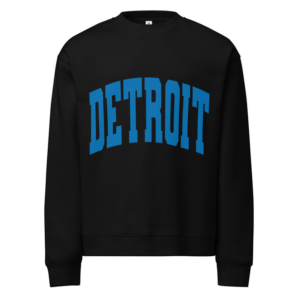 Detroit Game Day Unisex Relax Crew Neck Sweatshirt - Black / Blue ...