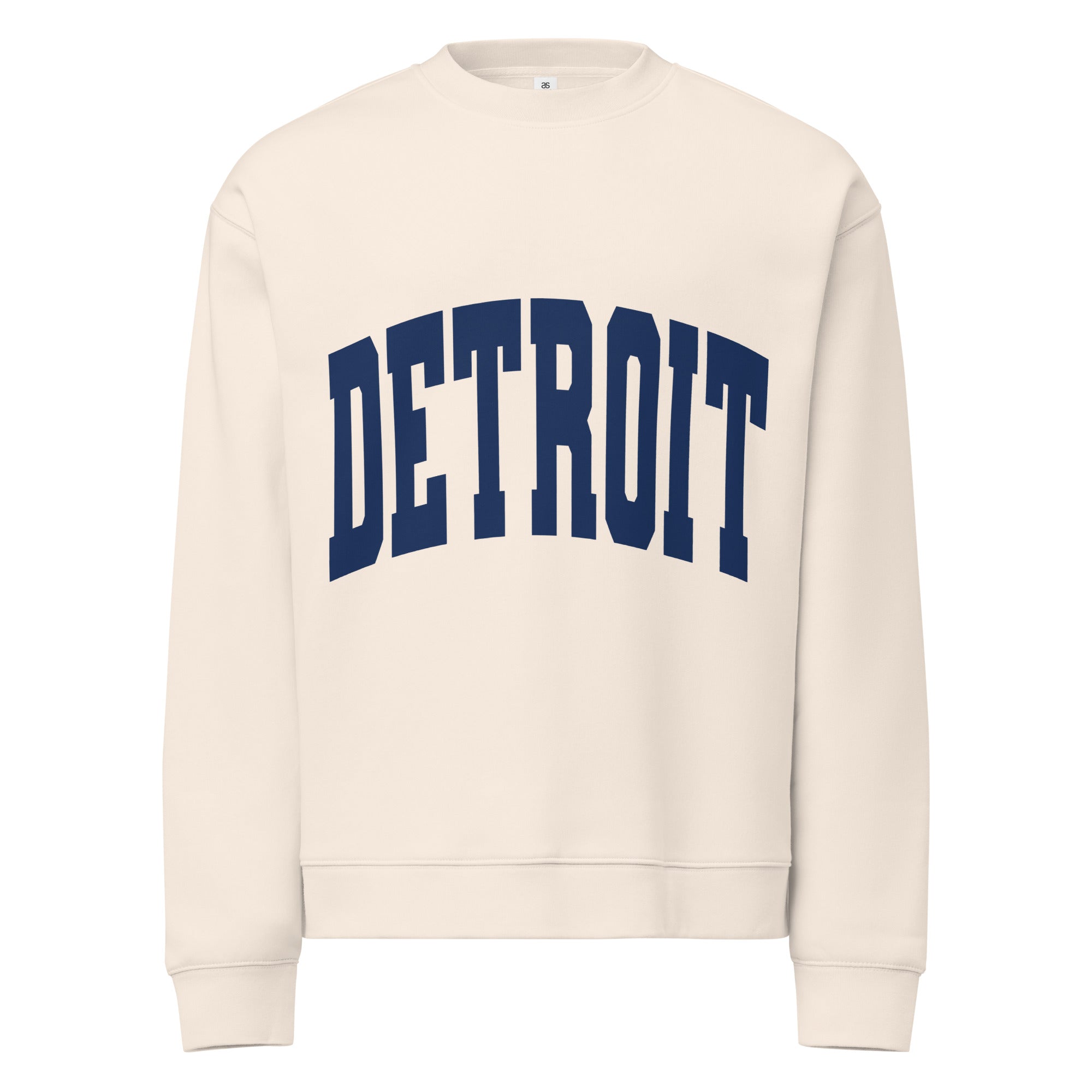 Detroit Game Day Unisex Relax Crew Neck Sweatshirt - Oatmeal / Navy - Pure Detroit