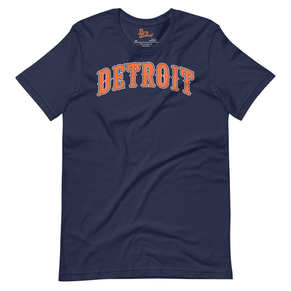 Detroit Vintage Unisex T-shirt - Navy + Orange / White - Pure Detroit