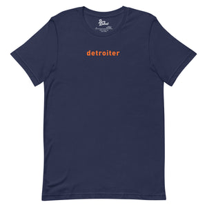 Detroiter Unisex Premium T-shirt - Navy / Orange - Pure Detroit