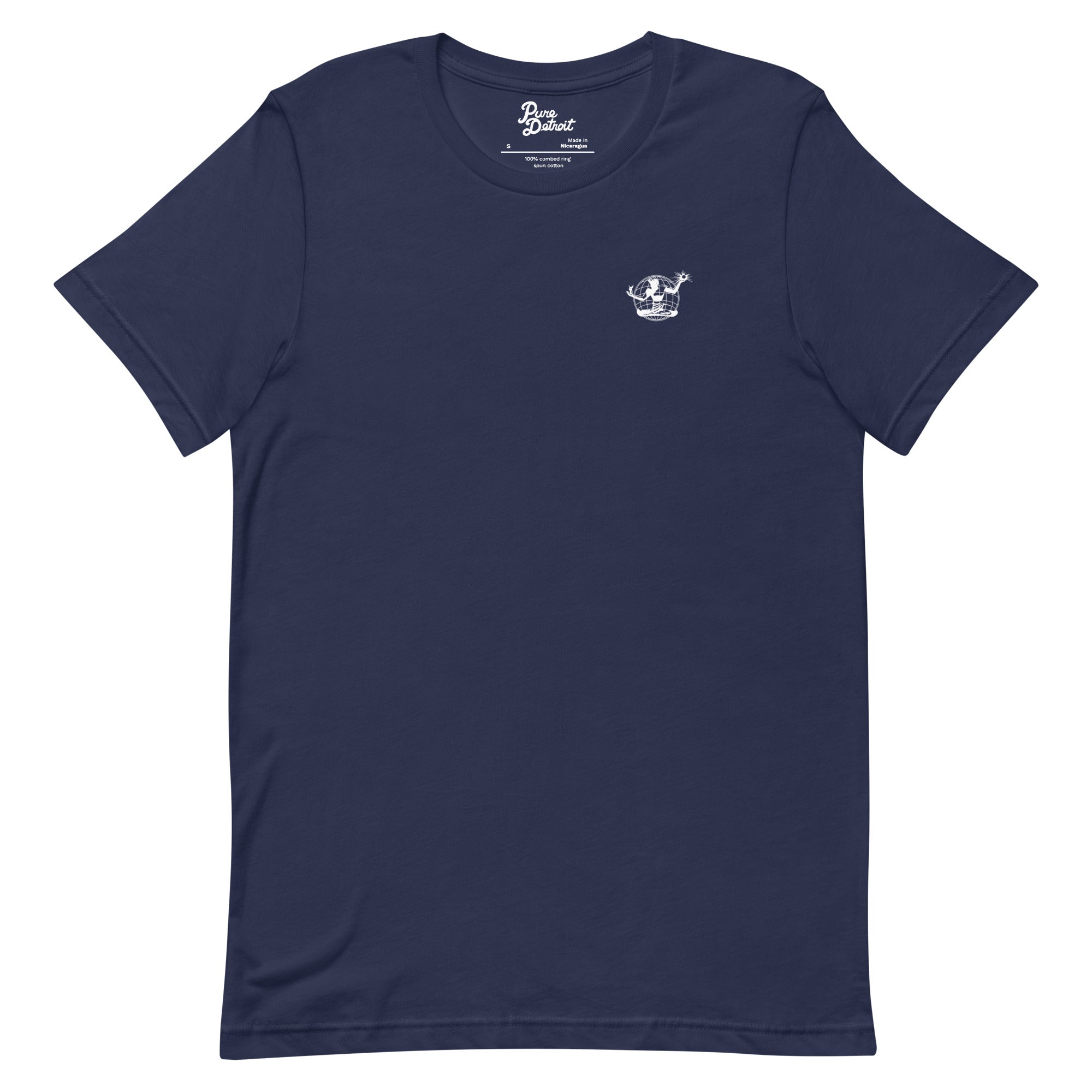 Spirit of Detroit Worldwide Unisex Premium T-shirt - Navy / White t-shirt S