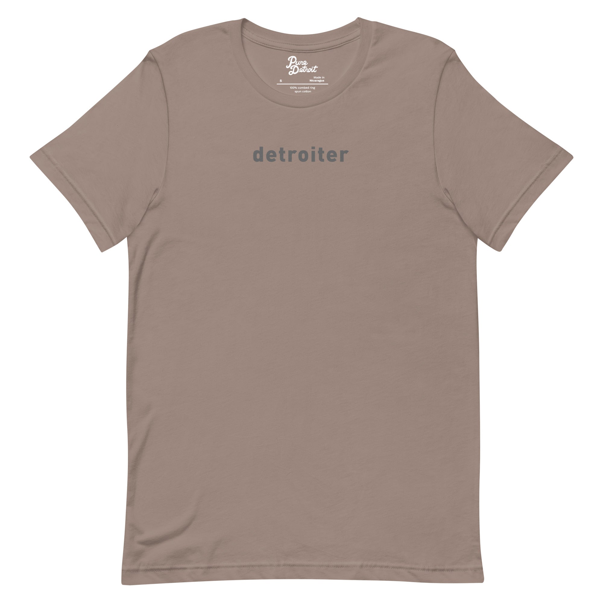 Detroiter Unisex Premium T-shirt - Pebble / Dark Gray - Pure Detroit