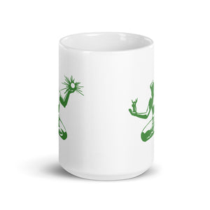 Spirit of Detroit Ceramic Coffee Mug 15 oz - White / Green