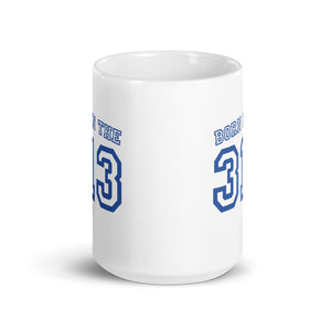 Born In The 313 Ceramic Coffee Mug 15 oz - White / Blue