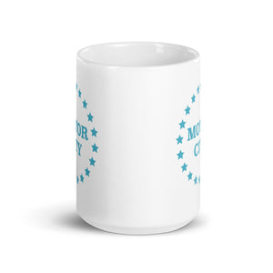 Motor City Stars Ceramic Coffee Mug 15 oz - White / Turquoise