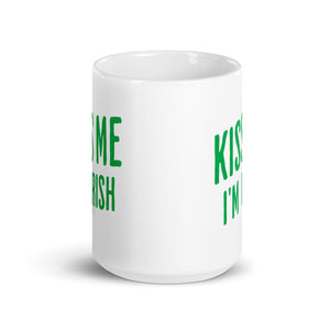 Kiss Me I'm Irish Ceramic Coffee Mug 15 oz - White